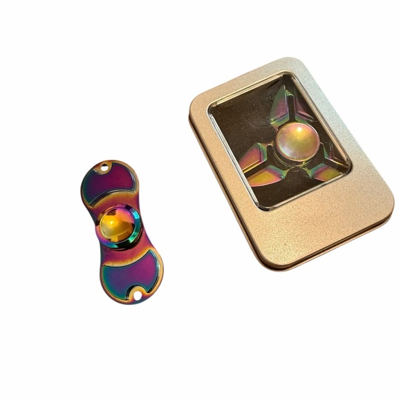 Set of two iridescent metal fidget spinners. EC - Picture 6 of 6